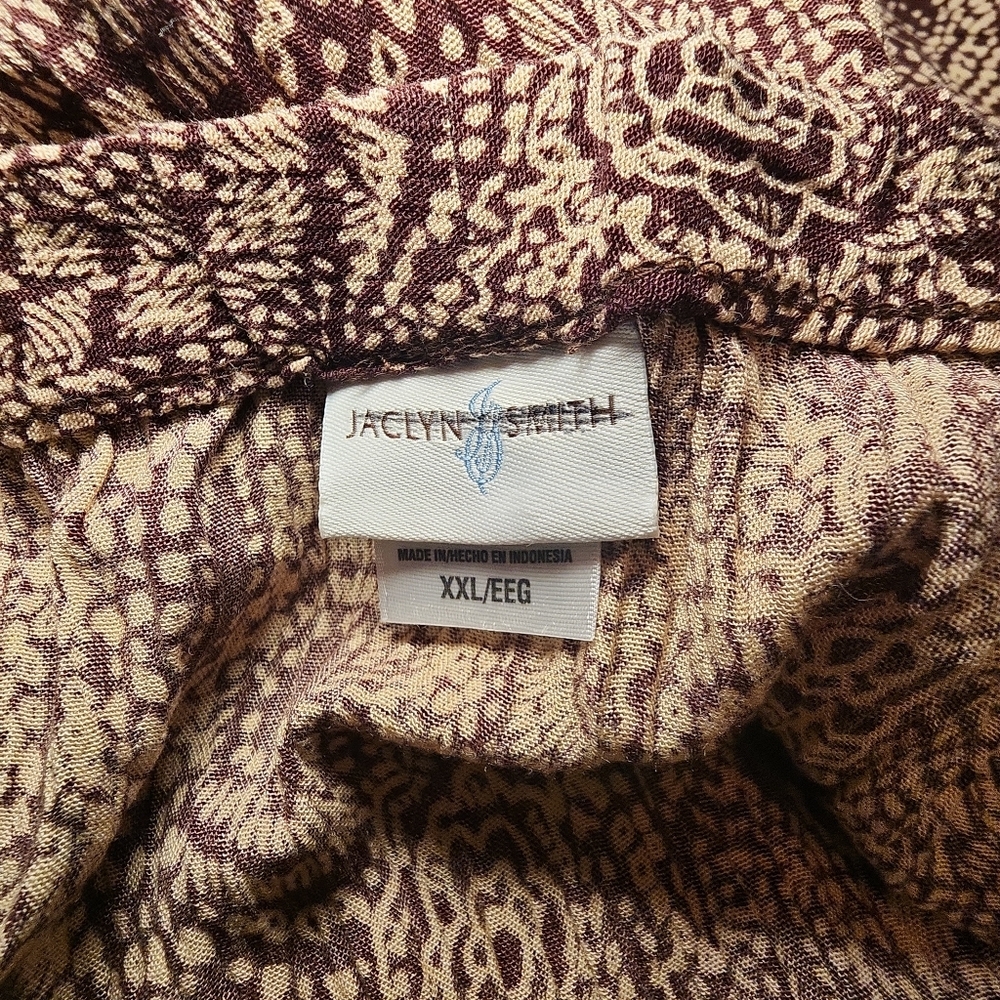 Boho Jaclyn Smith Cream and Brown A-Line Skirt Cottagecore Festival Hippie Tribe - Picture 7 of 8